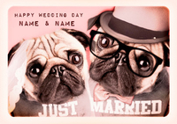 Pug Wedding Card - A6 - By Funky Pigeon