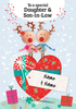 Reindeer Daughter & Son-In-Law Christmas Card - Personalised - Giant - By Funky Pigeon
