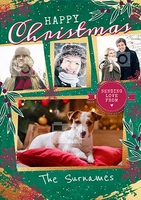 Sending Love Family Christmas Card - Multi Photo Upload - Large (A4) - By Funky Pigeon