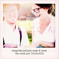 Simple She Said Yes Engagement Card - Personalised With Photo Upload - Square - By Funky Pigeon