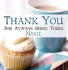 Simple Thank You For Being There Card - Personalised - Square - By Funky Pigeon
