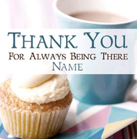 Simple Thank You For Being There Card - Personalised - Square - By Funky Pigeon