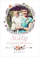 Sixty - Wonderful Memories Photo Card - A6 - By Funky Pigeon