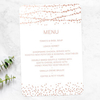Sparkling Fairy Lights Rose Gold Foil Table Menu