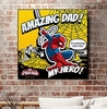 Spiderman Amazing Dad Personalised Canvas [Canvas-Square-20x20]