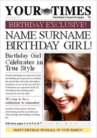 Spoof Newspaper Poster - Your Times Girl