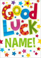 Star Good Luck Card - Personalised - A5 - By Funky Pigeon