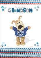 Super Star Grandson Birthday Card - Large (A4) - By Funky Pigeon