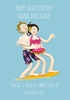 Surfing Happy Anniversary Card - Personalised - A6 - By Funky Pigeon