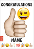 Thumbs Up Emoji New Job Congratulations Card - Personalised - A6 - By Funky Pigeon