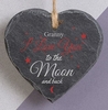 To The Moon And Back Printed Slate Heart