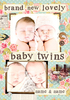 Traditional New Baby Twins Card - Personalised With Multi Photo Upload - Large (A4) - By Funky Pigeon