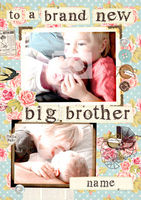 Traditional New Big Brother Card - Personalised With Multi Photo Upload - Large (A4) - By Funky Pigeon