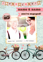 Travel & Holiday Engagement Congratulations Card - Personalised with Photo Upload - Large (A4) - By Funky Pigeon