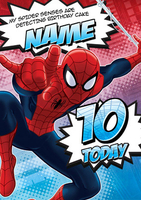 Ultimate Spider-Man Age 10 Birthday Card - Giant - By Funky Pigeon