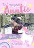 Unicorn Magical Auntie Christmas Card - Personalised With Photo Upload - A5 - By Funky Pigeon