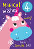 Unicorn Magical Wishes 4th Birthday Card - Large (A4) - By Funky Pigeon