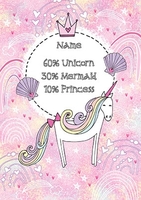 Unicorn Mermaid Princess Personalised Card - A5 - By Funky Pigeon