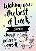 Unicorn New Job Card - Always Believe In Yourself - Personalised - Large (A4) - By Funky Pigeon