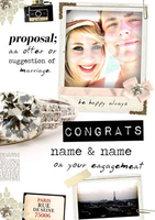 Vintage Congrats On Your Engagement Card - Personalised with Photo Upload - Large (A4) - By Funky Pigeon