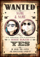 Wanted Engagement Card - Personalised With Photo Upload - A5 - By Funky Pigeon