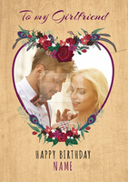Woodland Wonder - Birthday Card Photo Upload My Girlfriend - A5 - By Funky Pigeon