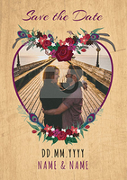 Woodland Wonder - Save the Date Card Heart Photo Upload - Large (A4) - By Funky Pigeon