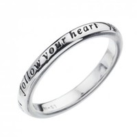Virtue Follow Your Heart Sterling Silver Stacking Ring