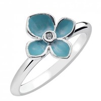 Virtue Forget Me Not Sterling Silver Stacking Ring