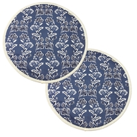 Floral Blue Set of Two Chefs