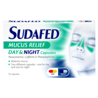 Sudafed Mucus Relief Day & Night Capsules 16 Capsules