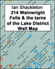 214 Wainwright Fells and the tarns of the Lake District Wall Map