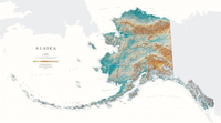 Alaska State Physical Wall Map