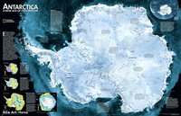 Antarctica NGS Satellite Image Wall Map ENCAPSULATED