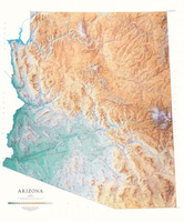 Arizona State Physical Wall Map