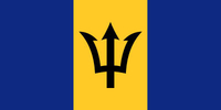 Barbados Flag - 1/2 yard - Printed