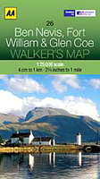 Ben Nevis,  Fort William & Glen Coe 25K AA/OS Walker`s Map No. 26