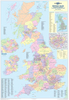 British Isles: Map Marketing Counties,  Districts and Unitary Authorities Wall Map ENCAPSULATED