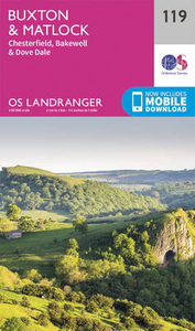 Buxton,  Matlock,  Chesterfield,  Bakewell & Dove Dale OS Landranger Map 119 (paper)