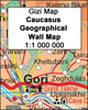 Caucasus Geographical Edition Wall Map