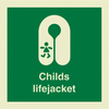 Child`s lifejacket with text