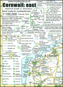 Cornwall East: Bodmin/St Austell to West Devon Cycle Map