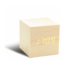Cube Click Clock Maple - Orange LED