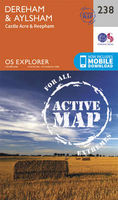Dereham & Aylsham - Castle Acre & Reepham OS Explorer Active Map 238 (waterproof)
