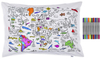 Doodle World Map Pillowcase