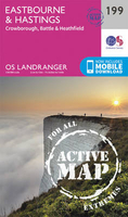 Eastbourne,  Hastings,  Crowborough,  Battle & Heathfield OS Landranger Active Map 199 (waterproof)