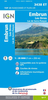 Embrun - Les Orres - Lac de Serre-Ponçon SINGLE-SIDED,  PAPER IGN TOP25 Map 3438ET
