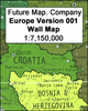 Europe: Future Map Company Wall Map,  Version 001 gold - khaki - yellow - sage PAPER
