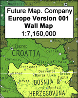 Europe: Future Map Company Wall Map,  Version 001 gold - khaki - yellow - sage PAPER