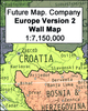 Europe: Future Map Company Wall Map,  Version 02 lemon - orange - thistle - khaki PAPER